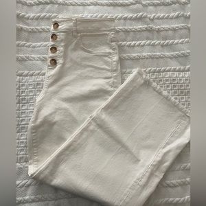 Loft Wide Leg White Jeans